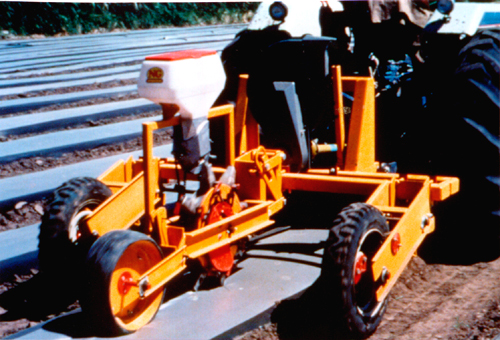 seeding cantaloups at 3 miles per hr.